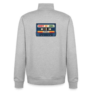 Best of 1981 – Retro Mixtape im Vintage-Look - Unisex Organic Zip Sweatshirt von Stanley/Stella - Grau meliert - Hinten - AI Model Male 185 light (185cm)