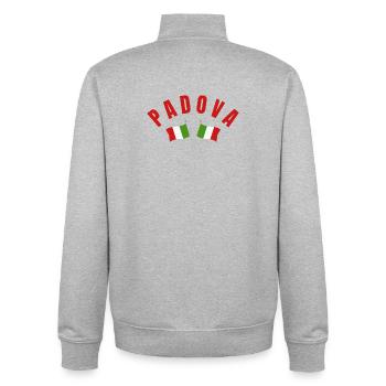 Padoue a franchi les drapeaux italiens - Sweat zippé unisexe en coton bio Stanley/Stella - gris chiné - Dos - AI Model Male 185 light (185cm)