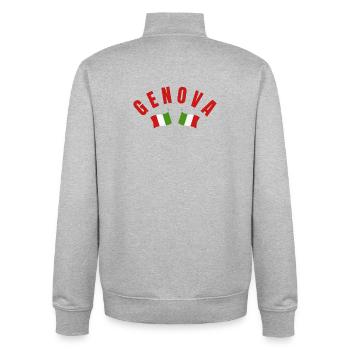 Genova Italian Flags - Unisex Organic Zip Sweatshirt by Stanley/Stella - heather grey - Back - AI Model Male 185 light (185cm)