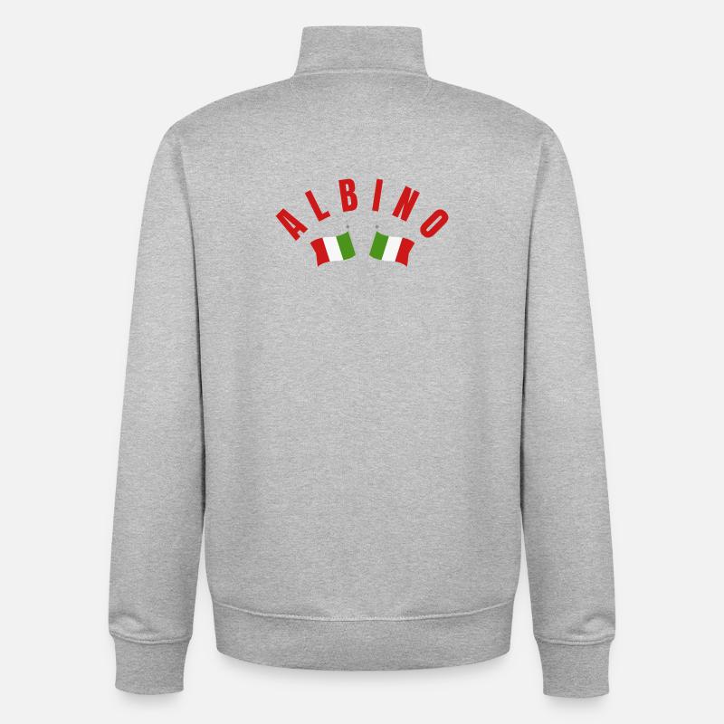 Drapeaux italiens albinos - Sweat zippé unisexe en coton bio Stanley/Stella - gris chiné