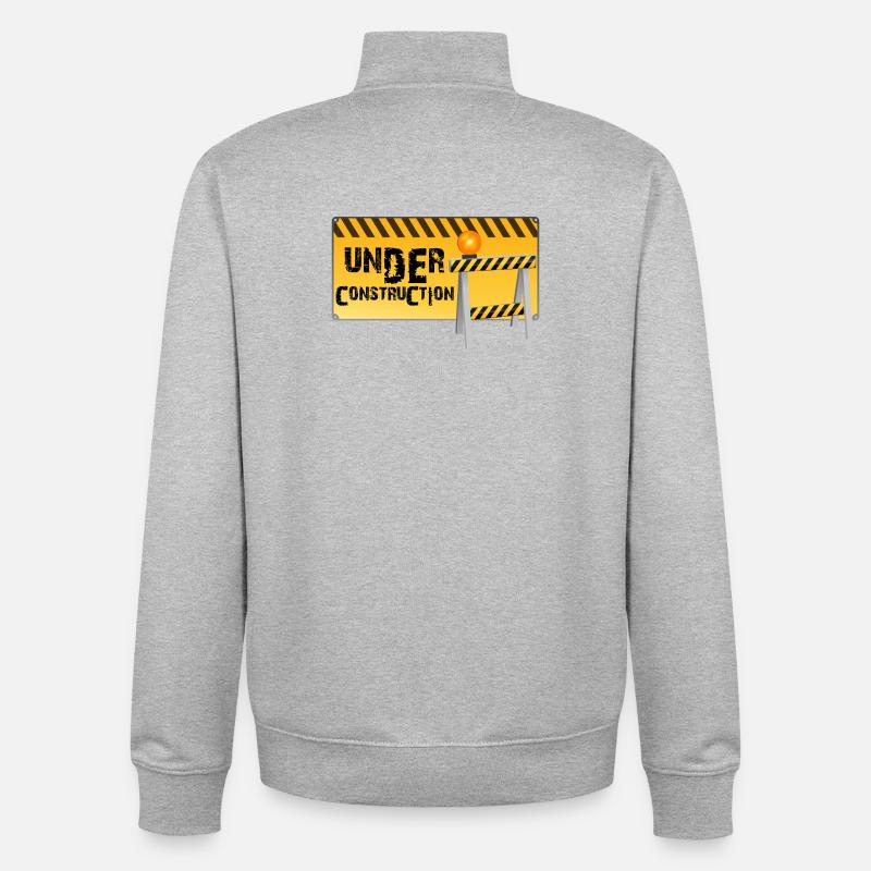 Construction - Sweat zippé unisexe en coton bio Stanley/Stella - gris chiné