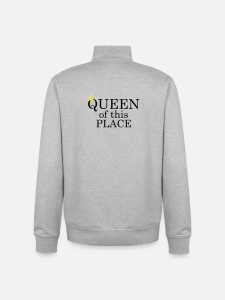 Queen of this place - Unisex Organic Zip Sweatshirt von Stanley/Stella - Grau meliert