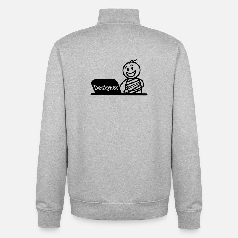 Work laptop designer - Unisex Organic Zip Sweatshirt by Stanley/Stella - heather grey