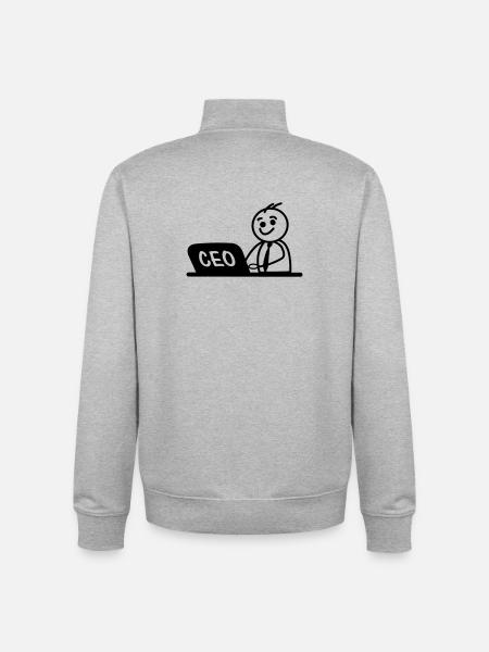 Work laptop CEO - Unisex Organic Zip Sweatshirt by Stanley/Stella - heather grey