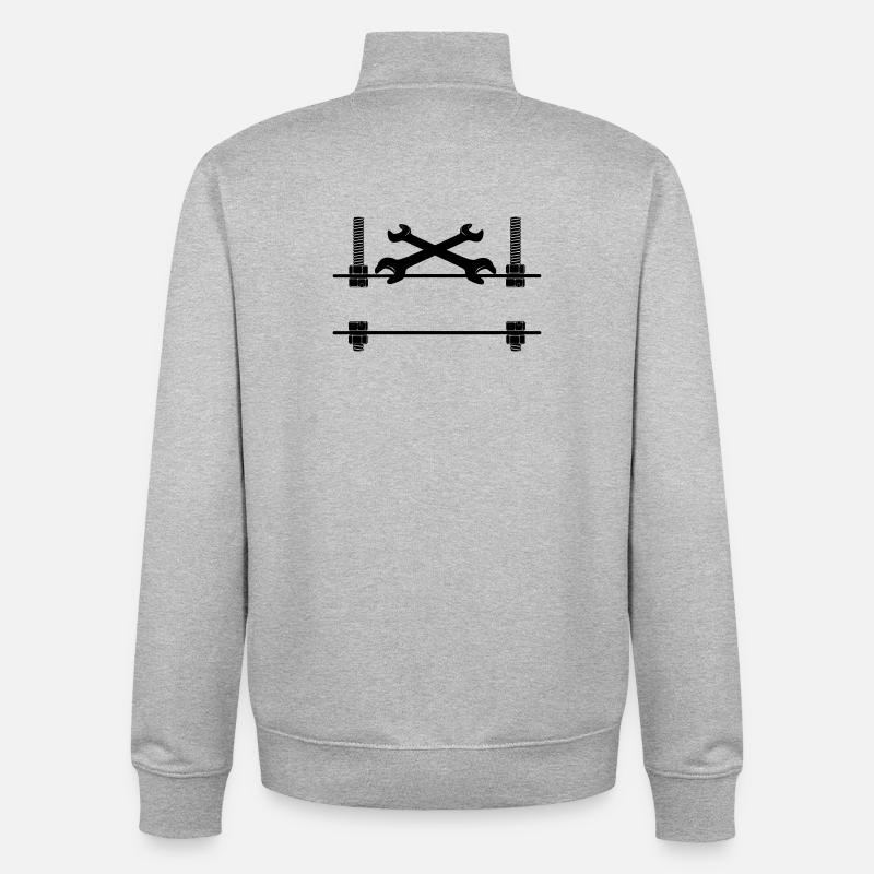 Mécanique de logo - Sweat zippé unisexe en coton bio Stanley/Stella - gris chiné