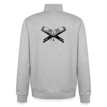 Quran logo holy book - Unisex Organic Zip Sweatshirt by Stanley/Stella - heather grey - Back - AI Model Male 185 light (185cm)