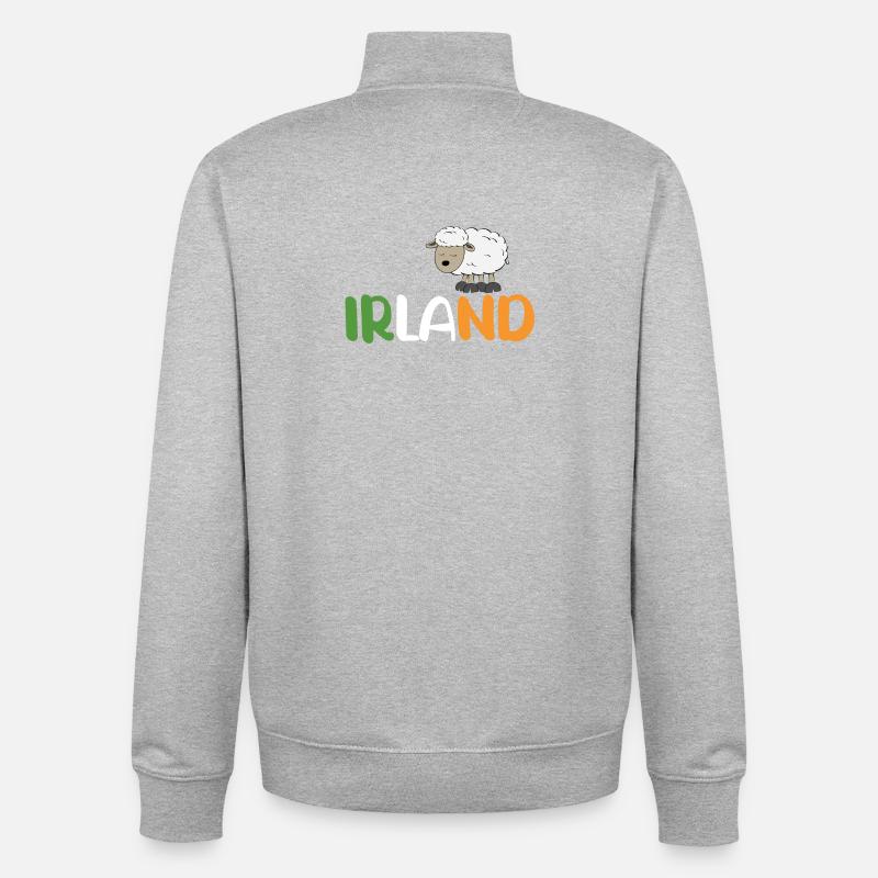 Moutons d’Irlande - Sweat zippé unisexe en coton bio Stanley/Stella - gris chiné