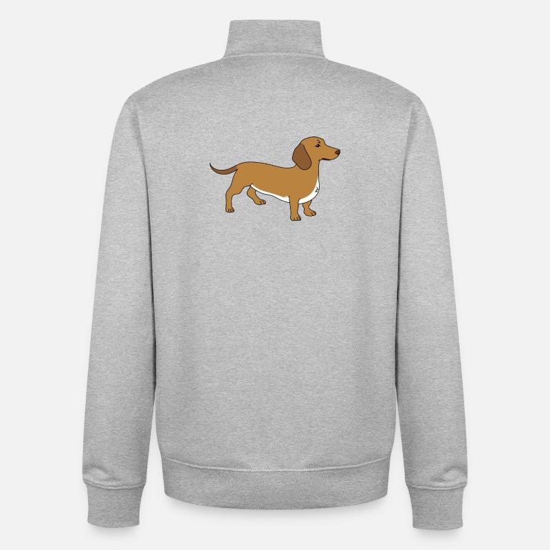 Teckel - Sweat zippé unisexe en coton bio Stanley/Stella - gris chiné