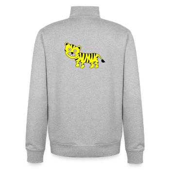 Tiger Funny - Unisex Organic Zip Sweatshirt by Stanley/Stella - heather grey - Back - AI Model Male 185 light (185cm)
