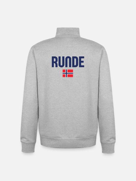 Runde Norway Flag - Unisex Organic Zip Sweatshirt by Stanley/Stella - heather grey