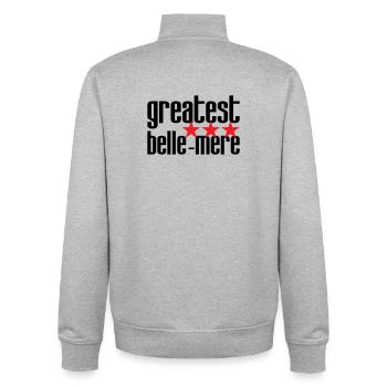 Best Mother-in-Law in the World - Unisex Organic Zip Sweatshirt by Stanley/Stella - heather grey - Back - AI Model Male 185 light (185cm)