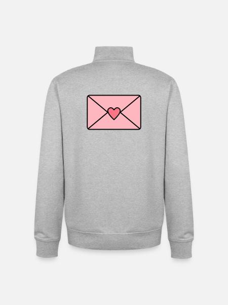 Liebesbrief mit Herz - Unisex Organic Zip Sweatshirt von Stanley/Stella - Grau meliert