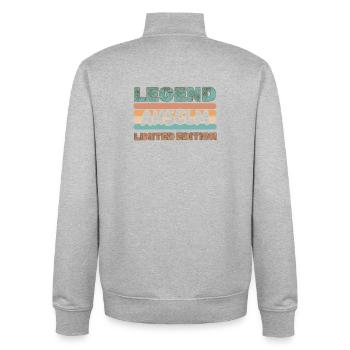 First name Anselm - Unisex Organic Zip Sweatshirt by Stanley/Stella - heather grey - Back - AI Model Male 185 light (185cm)