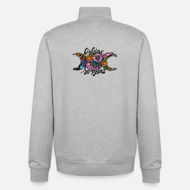 Silhouette de chameau fleuri - Sweat zippé unisexe en coton bio Stanley/Stella - gris chiné