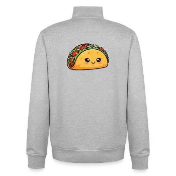 Kawaii Taco - Unisex Organic Zip Sweatshirt von Stanley/Stella - Grau meliert - Hinten - AI Model Male 185 light (185cm)