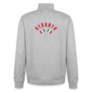 Otrante a traversé les drapeaux italiens - Sweat zippé unisexe en coton bio Stanley/Stella - gris chiné - Dos - AI Model Male 185 light (185cm)