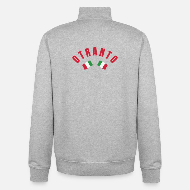 Otrante a traversé les drapeaux italiens - Sweat zippé unisexe en coton bio Stanley/Stella - gris chiné