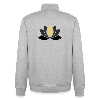 Noble Lotus Flower Spa Wellness - Unisex Organic Zip Sweatshirt by Stanley/Stella - heather grey - Back - AI Model Male 185 light (185cm)