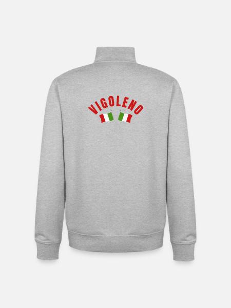 Vigoleno Crossed Italian Flags - Unisex Organic Zip Sweatshirt by Stanley/Stella - heather grey