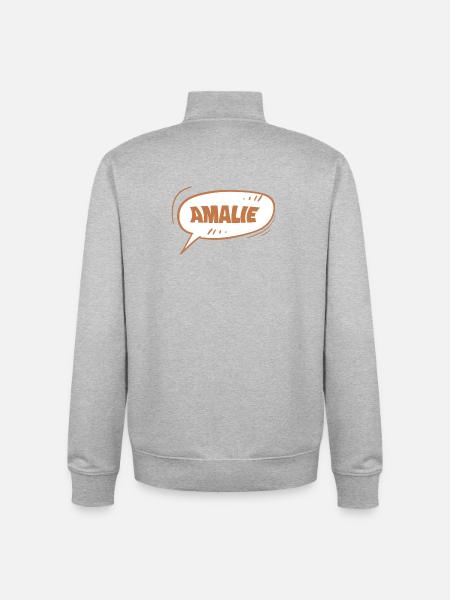 First name Amalie - Unisex Organic Zip Sweatshirt by Stanley/Stella - heather grey