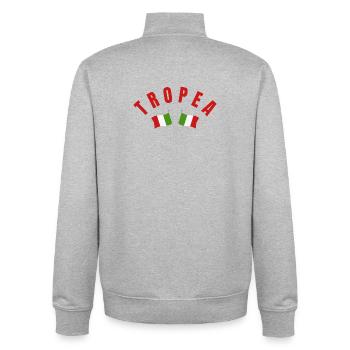 TROPEA Italian Flag Crest - Unisex Organic Zip Sweatshirt by Stanley/Stella - heather grey - Back - AI Model Male 185 light (185cm)