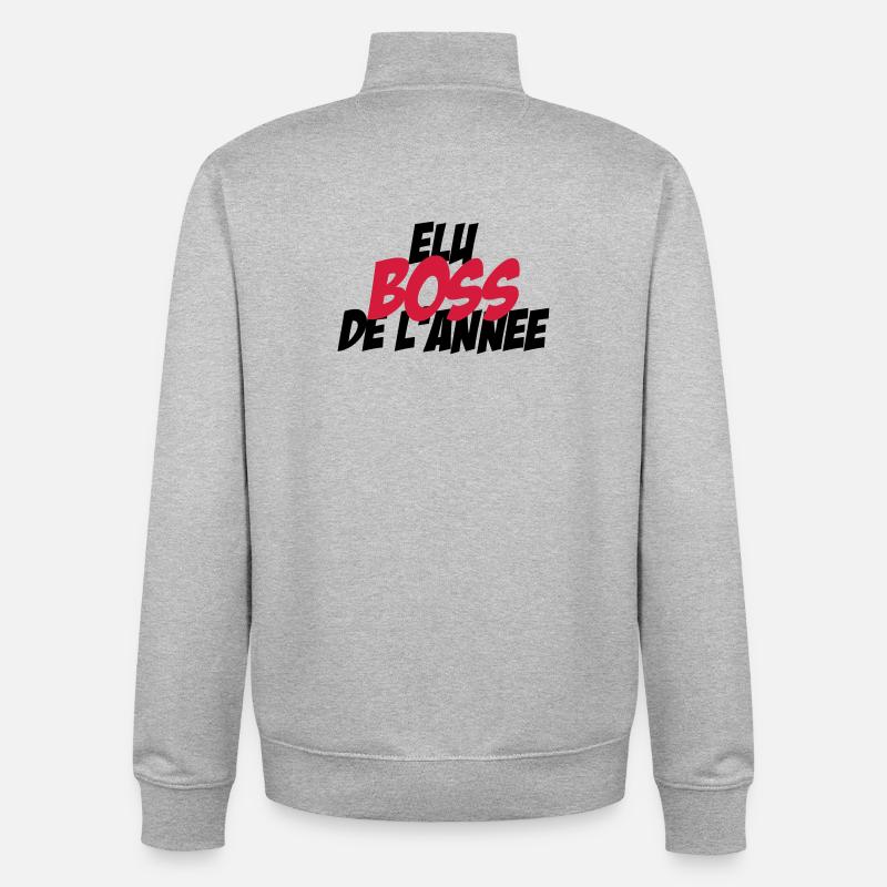 Elu B.O.S.S de l'année ! - Sweat zippé unisexe en coton bio Stanley/Stella - gris chiné
