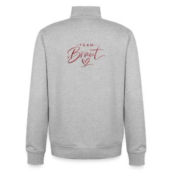 Team Brat Herzschrift Logo - Unisex Organic Zip Sweatshirt von Stanley/Stella - Grau meliert - Hinten - AI Model Male 185 light (185cm)