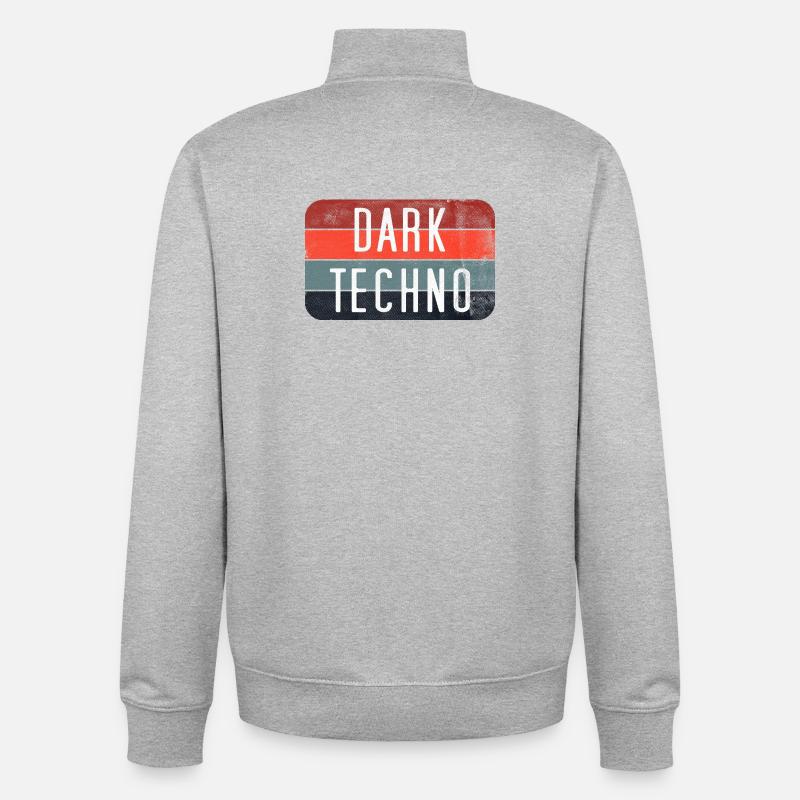 T-shirt Dark Techno Retro Logo - Sweat zippé unisexe en coton bio Stanley/Stella - gris chiné