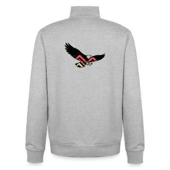 Adler Deutschland Fan Flagge - Unisex Organic Zip Sweatshirt von Stanley/Stella - Grau meliert - Hinten - AI Model Male 185 light (185cm)