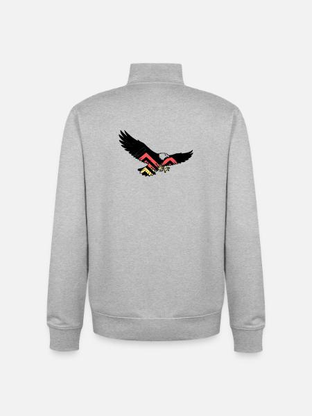 Adler Germany Fan Flag - Unisex Organic Zip Sweatshirt by Stanley/Stella - heather grey
