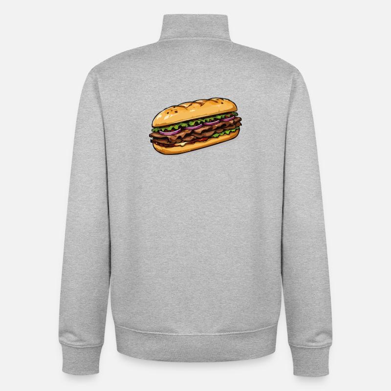 Sandwich Illustration - Unisex Organic Zip Sweatshirt von Stanley/Stella - Grau meliert