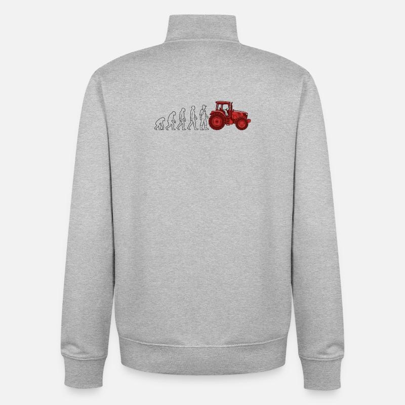 Evolution Farmer Farmer Tracteur - Sweat zippé unisexe en coton bio Stanley/Stella - gris chiné
