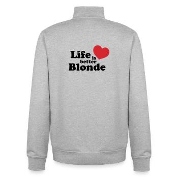 Blonde Life - Unisex Organic Zip Sweatshirt von Stanley/Stella - Grau meliert - Hinten - AI Model Male 185 light (185cm)