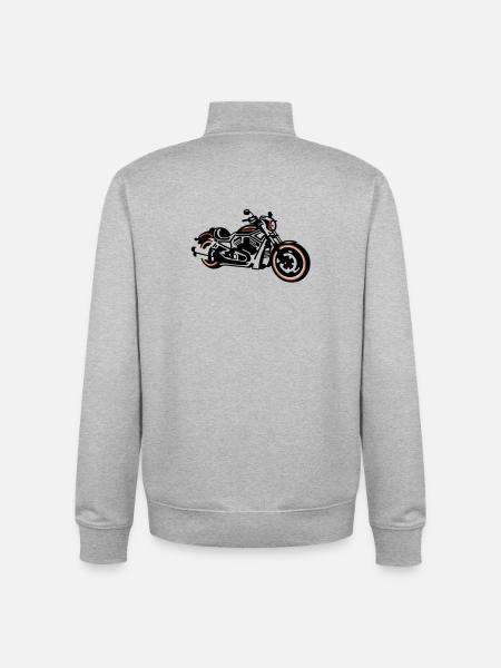 motorrad_3 - Unisex Organic Zip Sweatshirt by Stanley/Stella - heather grey