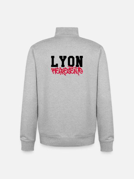 Lyon Représente - Sweat zippé unisexe en coton bio Stanley/Stella - gris chiné