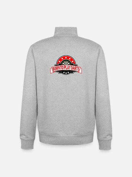 Born to Dart Darts saying funny - Unisex Organic Zip Sweatshirt by Stanley/Stella - heather grey