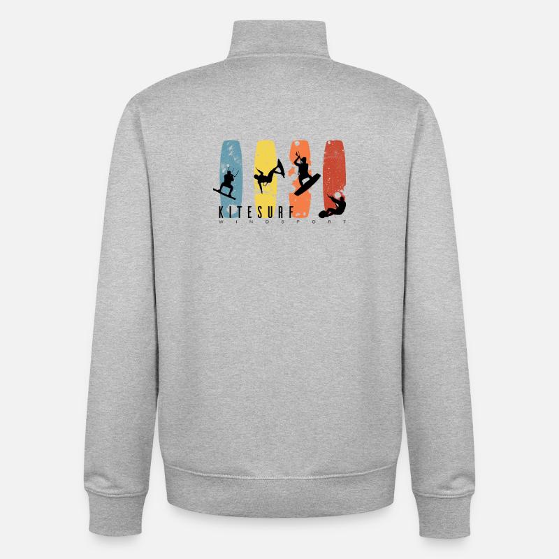 KITESURF - Unisex Organic Zip Sweatshirt von Stanley/Stella - Grau meliert