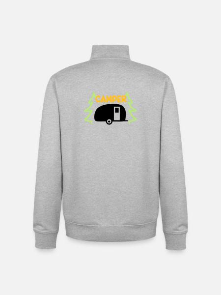 Camper - ready for vacation - Unisex Organic Zip Sweatshirt by Stanley/Stella - heather grey