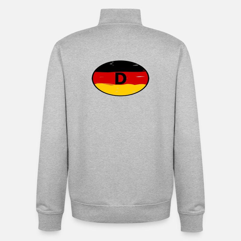 Deutschland Aufkleber - Unisex Organic Zip Sweatshirt von Stanley/Stella - Grau meliert