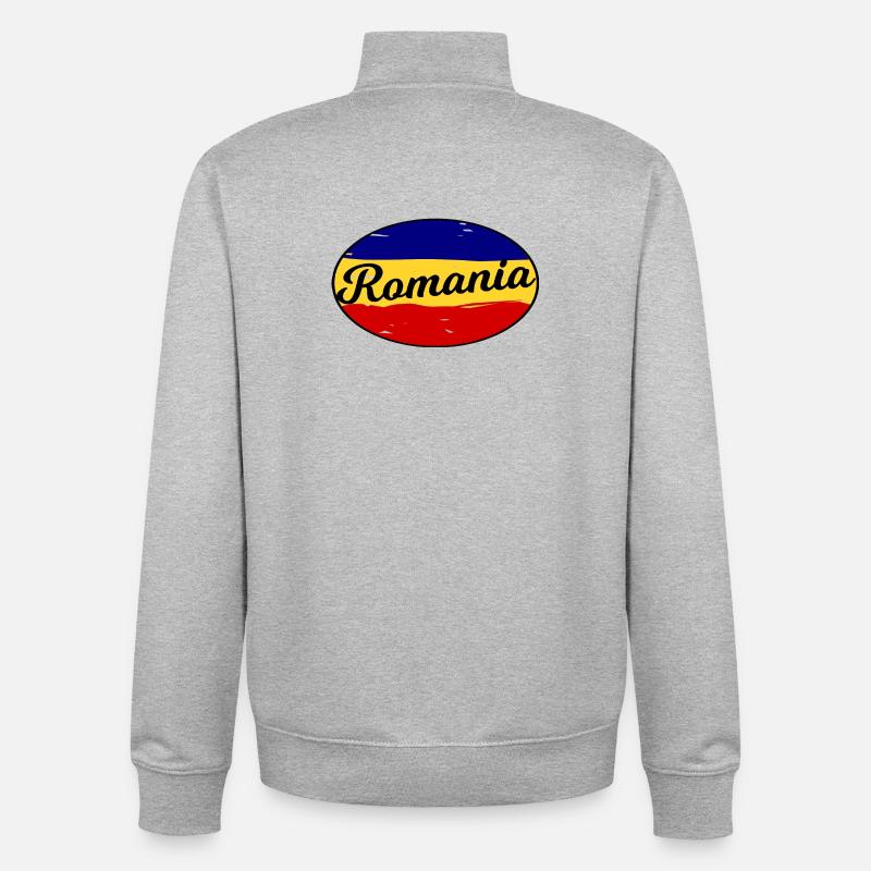 Die Farben von Rumänien - Unisex Organic Zip Sweatshirt von Stanley/Stella - Grau meliert