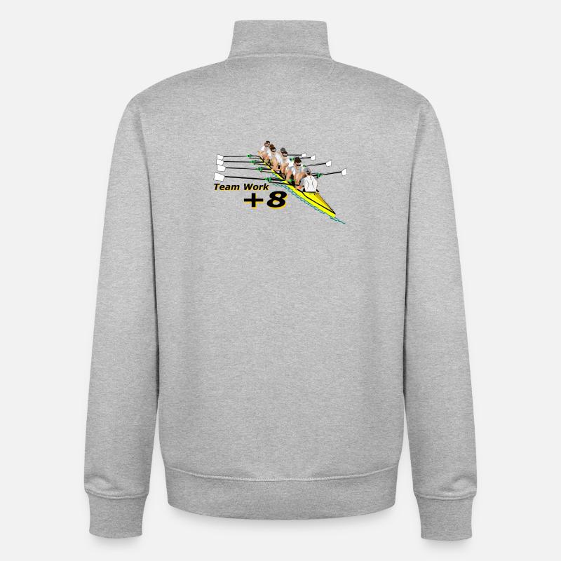 Equipement d’aviron +8 rames - Sweat zippé unisexe en coton bio Stanley/Stella - gris chiné