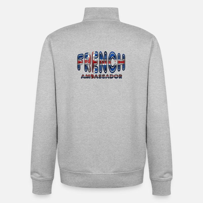 Englischer Botschafter - Unisex Organic Zip Sweatshirt von Stanley/Stella - Grau meliert