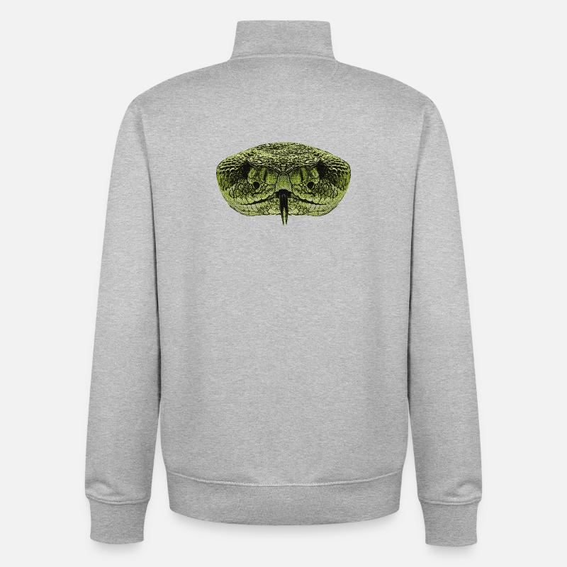 beste reptilien tees, schlangengesicht - Unisex Organic Zip Sweatshirt von Stanley/Stella - Grau meliert