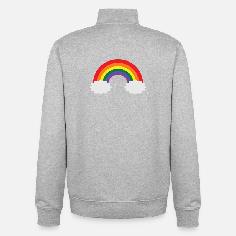Regenbogen LGBTQ Design - Unisex Organic Zip Sweatshirt von Stanley/Stella - Grau meliert