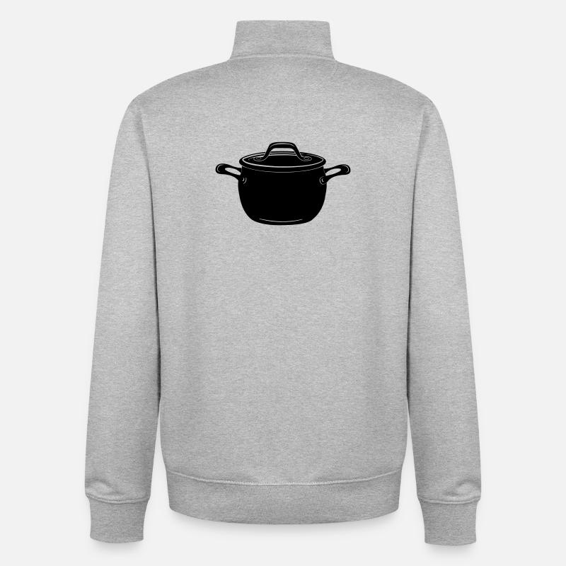 Soup or cooking pan - Unisex Organic Zip Sweatshirt by Stanley/Stella - heather grey