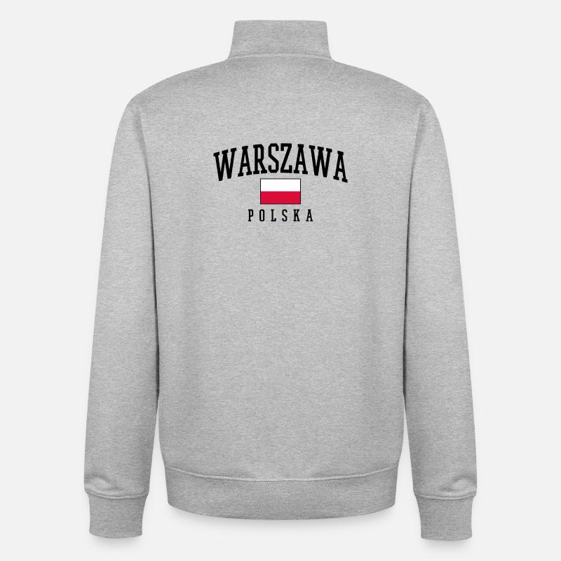 Varsovie - Warszawa - Sweat zippé unisexe en coton bio Stanley/Stella - gris chiné
