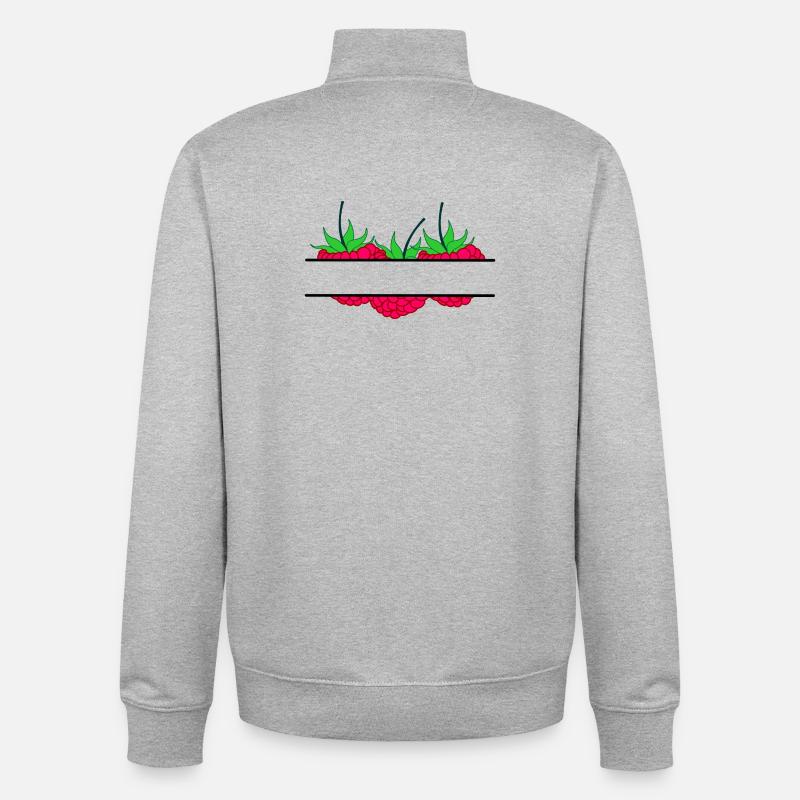 Bannière framboise framboise rouge - Sweat zippé unisexe en coton bio Stanley/Stella - gris chiné