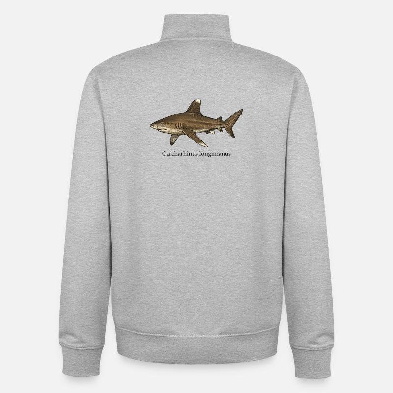 Carcharhinus longimanus Hai Design - Unisex Organic Zip Sweatshirt von Stanley/Stella - Grau meliert