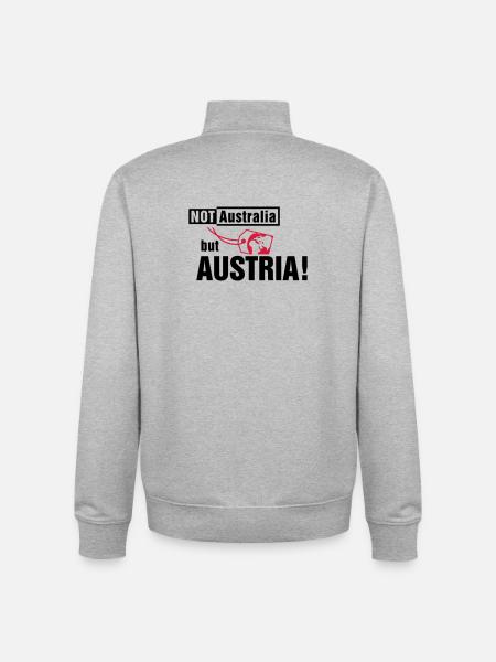 Not Australia but Austria - Unisex Organic Zip Sweatshirt by Stanley/Stella - heather grey