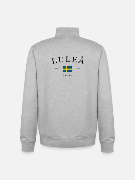 Luleå Sweden – Holiday Souvenir & Gift - Unisex Organic Zip Sweatshirt by Stanley/Stella - heather grey